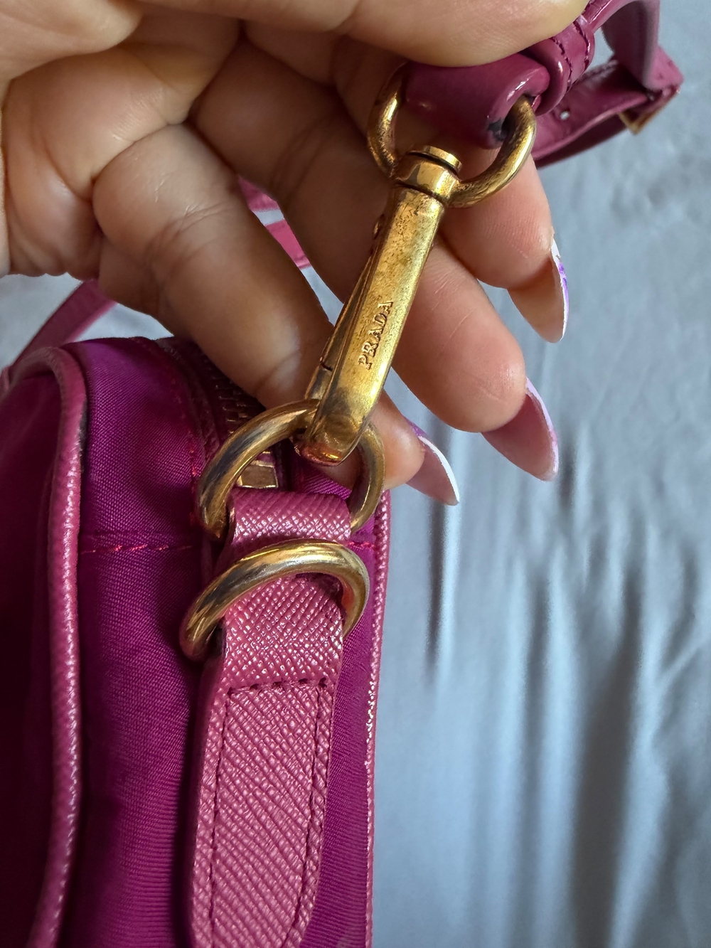 Prada Pink Nylon Crossbody Bag with Gold Hardware - Picture 4 of 16